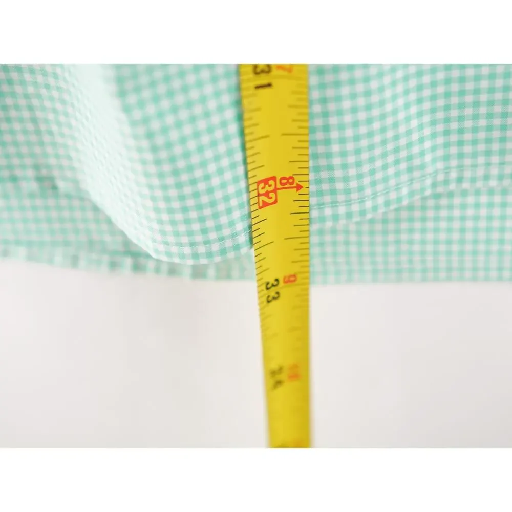 Polo Ralph Lauren NWT Men's 17 Green White Gingham Check Button Up Shirt Custom
